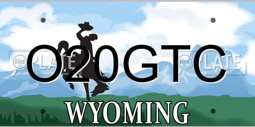 O20GTC Wyoming License Plate