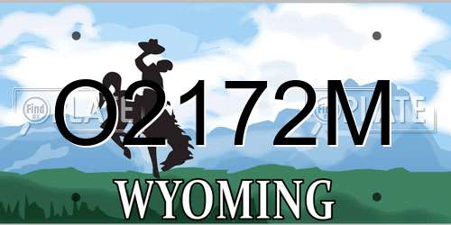 O2172M Wyoming License Plate