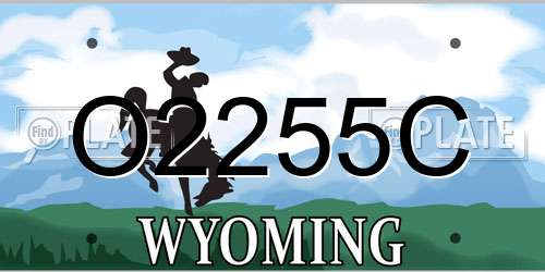 O2255C Wyoming License Plate