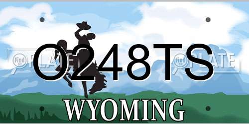O248TS Wyoming License Plate