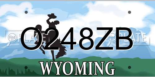 O248ZB Wyoming License Plate