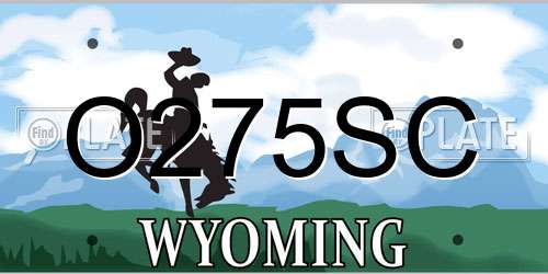 O275SC Wyoming License Plate