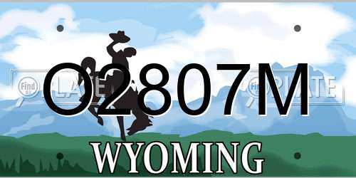 O2807M Wyoming License Plate