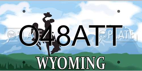 O48ATT Wyoming License Plate