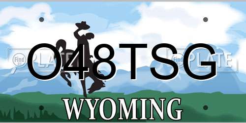 O48TSG Wyoming License Plate