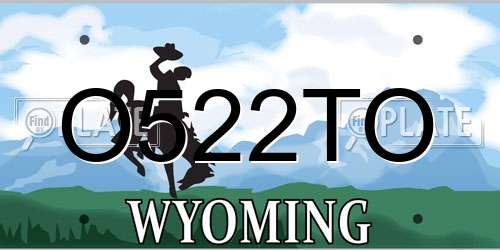 O522TO Wyoming License Plate