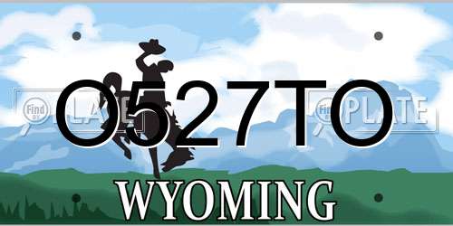 O527TO Wyoming License Plate