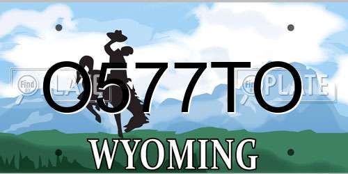 O577TO Wyoming License Plate