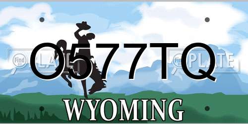 O577TQ Wyoming License Plate