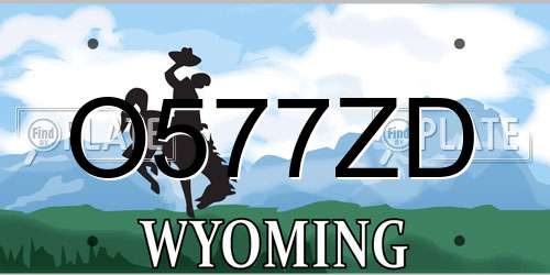 O577ZD Wyoming License Plate