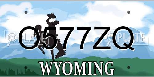 O577ZQ Wyoming License Plate