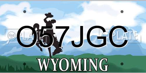 O57JGC Wyoming License Plate