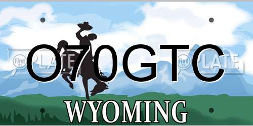 O70GTC Wyoming License Plate