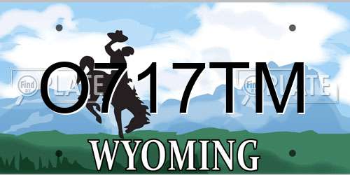 O717TM Wyoming License Plate