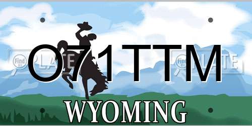 O71TTM Wyoming License Plate