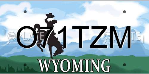 O71TZM Wyoming License Plate