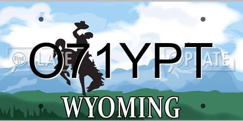 O71YPT Wyoming License Plate