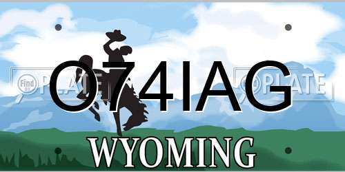 O74IAG Wyoming License Plate