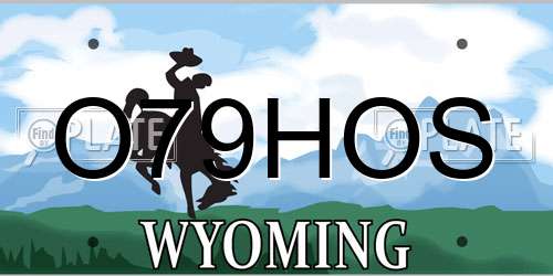 O79HOS Wyoming License Plate
