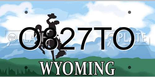 O827TO Wyoming License Plate