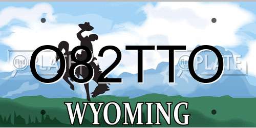 O82TTO Wyoming License Plate