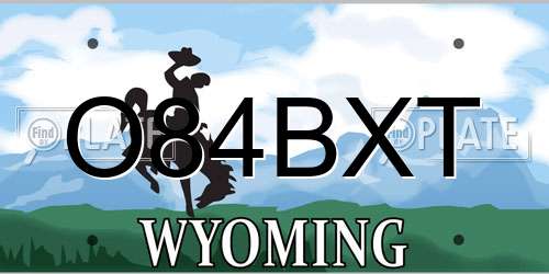 O84BXT Wyoming License Plate