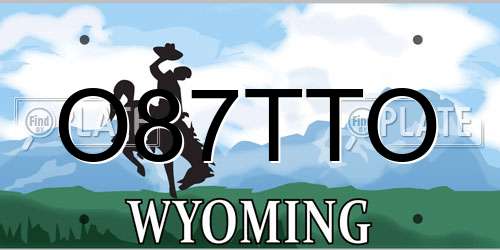 O87TTO Wyoming License Plate
