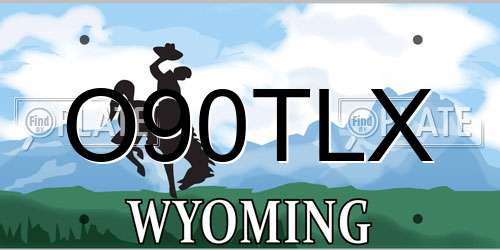 O90TLX Wyoming License Plate