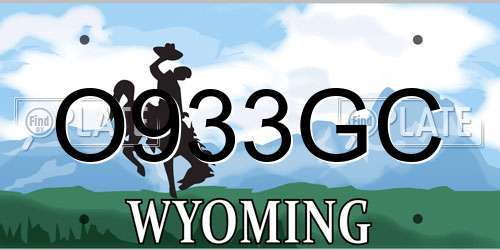O933GC Wyoming License Plate