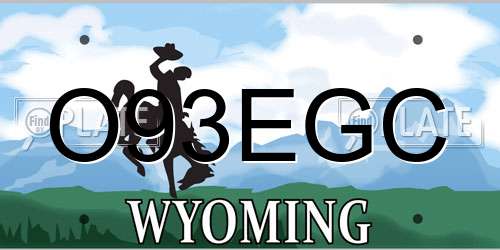 O93EGC Wyoming License Plate