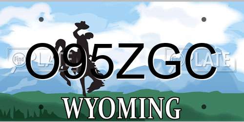 O95ZGC Wyoming License Plate