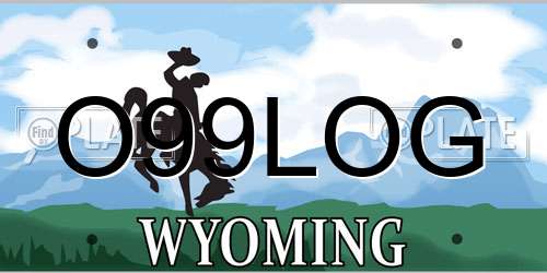 O99LOG Wyoming License Plate