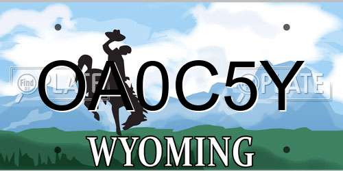 OA0C5Y Wyoming License Plate