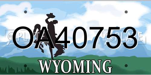 OA40753 Wyoming License Plate