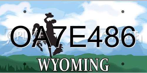 OA7E486 Wyoming License Plate