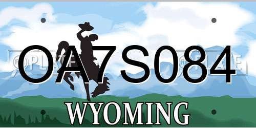 OA7S084 Wyoming License Plate