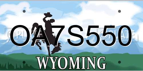 OA7S550 Wyoming License Plate