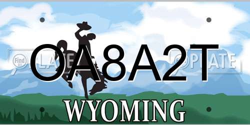 OA8A2T Wyoming License Plate