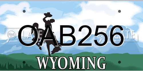OAB256 Wyoming License Plate