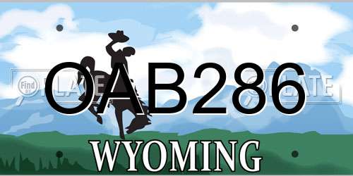 OAB286 Wyoming License Plate
