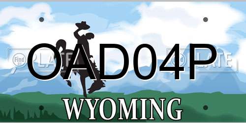 OAD04P Wyoming License Plate