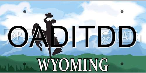 OADITDD Wyoming License Plate