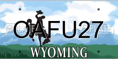 OAFU27 Wyoming License Plate