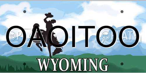 OAOITOO Wyoming License Plate