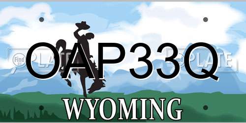 OAP33Q Wyoming License Plate