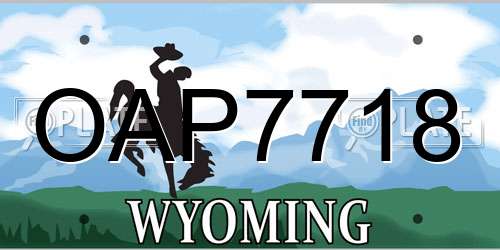 OAP7718 Wyoming License Plate