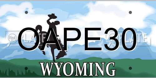 OAPE30 Wyoming License Plate