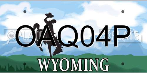 OAQ04P Wyoming License Plate