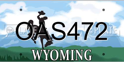 OAS472 Wyoming License Plate