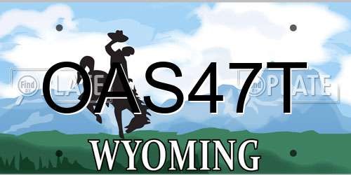 OAS47T Wyoming License Plate